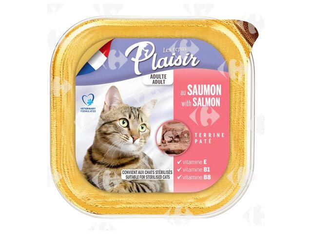 Pâtée Chat Adulte Saumon Plaisir 100g