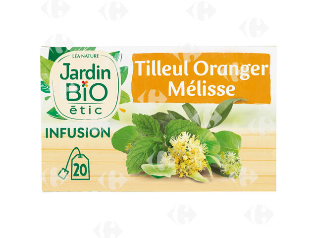 Infusion Détente Oranger et Tilleul Bio Jardin Bio 20x30g.