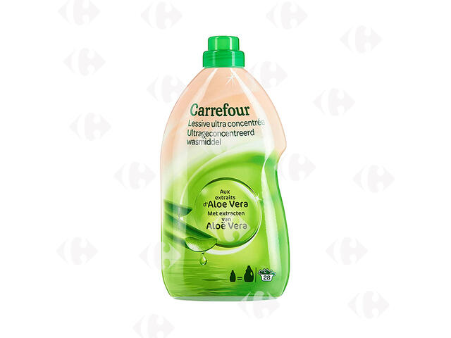 Détergent Lessive Liquide Aloe Vera et Fleurs D'Amande Douce Carrefour 910ml