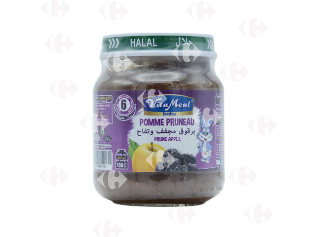 Compote Pomme et Pruneaux sans Gluten ni Lactose Vitameal 130g