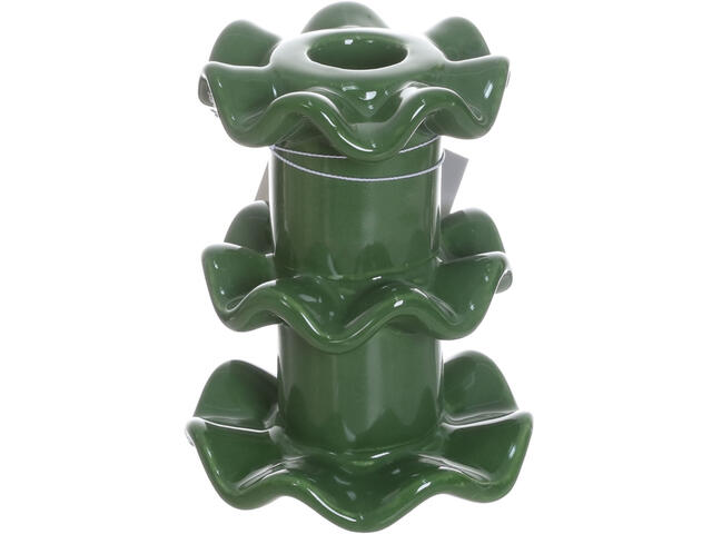 Bougeoir Céramique Vert Wave Kasa 10x8cm
