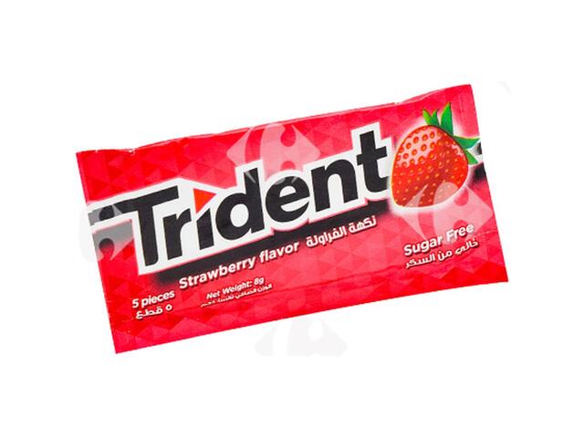 Chewing-Gum Fraise sans Sucres Trident 5 unités