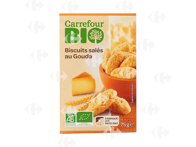 Biscuits Salé au Gouda Carrefour Bio 75g