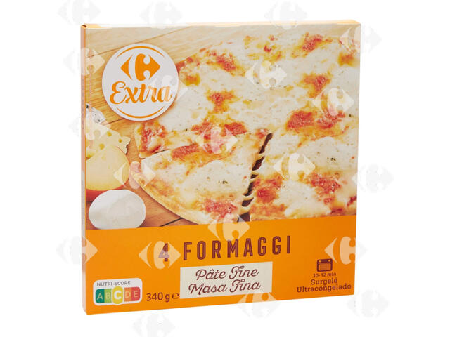 Pizza 4 Fromages à Pâte Fine Carrefour Extra 340g