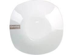 Assiette Soupe Carrée Porcelaine Blanche