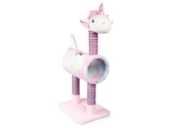 Griffoir pour Chat en Forme de Licorne Rose 40x30x85 cm