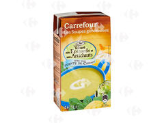 Velouté Épinards et Artichauts Carrefour 1L.