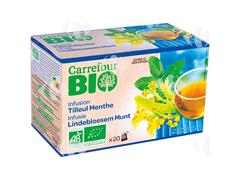 Infusions Tilleul et Menthe Carrefour Bio 20 unités