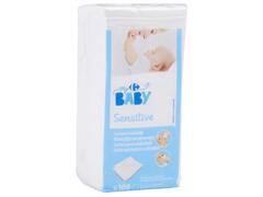Coton pour Bébé Carrés Sensitives Carrefour Baby 100 unités