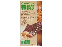Tablette Chocolat Noir aux Éclats d'Amandes Caramélisés Carrefour Bio 100g