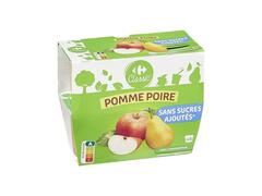 Compotes Pomme Poire sans Sucres Carrefour Classic 4x100g