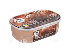 Crème Glacée Chocolat Noir en Bac Carrefour 1L.