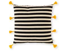 Coussin Noir Rayures Horizontales 45x45cm