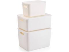 Boîte de Rangement avec Couvercle en Plastique Blanche Kasa 25x18x16 Cm