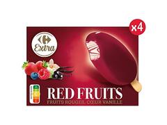 Bâtonnets Glace Vanille Fruits Rouges Carrefour Extra 4 unités 100ml