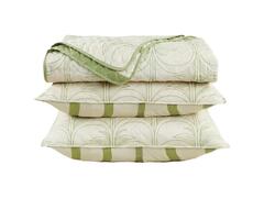 Quilt Décoratif en Vert Palmes et Stripes240x220cm