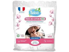 Carrés De Coton Bio Pour Bébé Tidoo 180 Unités