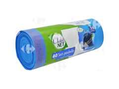 Sac Poubelle Parfumé Lien Coulissant 35L Chikinet 40 unités