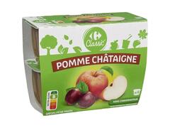 Compote Pommes Châtaigne Carrefour Classic 4x100g