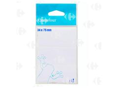 Étiquettes Blanches Carrefour 34x75mm 18 unités