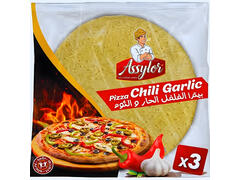 Pâte à Pizza Chili Garlic Assylor 3 pièces 390g