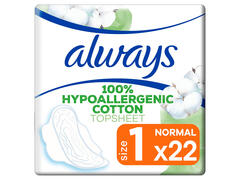 Serviettes Hygiéniques 100% Hypoallergenic Cotton Normal Always 22 unités