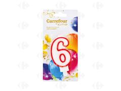 Bougie d'Anniversaire Chiffre 6 Carrefour Home 1 unité