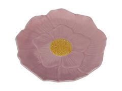 Assiette Céramique Fleur Rose Kasa 19cm