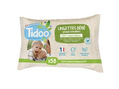 Lingettes Bébé Bio Peaux Sensibles Tidoo 58 Unités