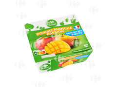 Compotes Pomme Mangue et Passion Carrefour 4x100g