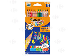 Crayons de Couleur Stripes Bic 12 unités.