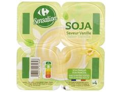 Dessert Végétal au Soja Vanille Carrefour Sensation 100g 4 unités