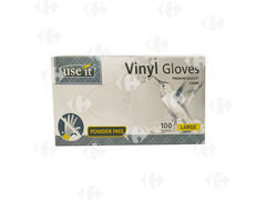 Gants Vinyl Blanc Sans Poudre Grand Use It 100 unités