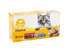 Pâtée Terrines Assortiment de Viande pour Chats Adultes Carrefour 4x100g