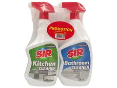 Lot 2 Nettoyants Antibactériens Bain-Cuisine SIR 750ml