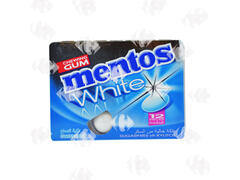 Chewing-Gum Menthe Blanche sans Sucres Mentos 12 unités.