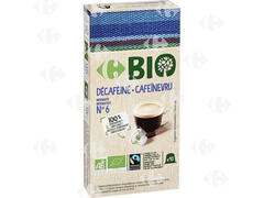 Café Capsules Bio Décaféiné N°6 Carrefour Bio 10 unités.