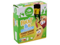 Compotes en Gourde Pomme Banane Sans Sucres Carrefour Classic 4x90g