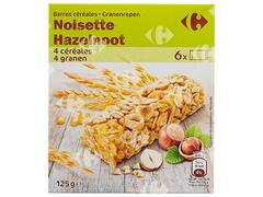 Barres de Céréales aux Noisettes Carrefour 125g