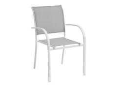 Fauteuil Empliable Capucine Gris/Blanc Alfa en aluminium 55x63x88cm