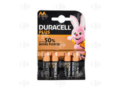 Piles AA Plus Power Duracell 4 unités.