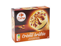 Cornets Glace Crème Brûlée Carrefour Extra 6 unités 417g.