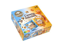 Pack Mini Pots Glace Cookie Dough Caramel Salé Carrefour Sensation 4 unités 288g