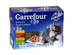 Assortiment de Pâtée pour Chats Émincés en Sauce Carrefour 12x100g