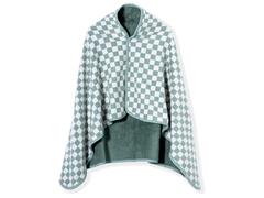 Couverture Poncho avce Motifs Verts 80x134cm