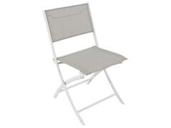 Chaise Taupe en Acier avec Traitement Anti Corrosion L56xP70xH87cm
