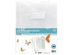 Protège-cahier Incolore Carrefour 24x32cm 3 unités