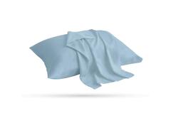 Pack 2 Taies d'Oreiller Microfibre Unies Bleu Glacer 70x50cm