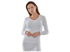 Pull Femme à Manches Longues Col V Blanc en Coton - Taille XXL