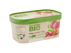 Sorbet Glace Fraise en Bac Carrefour Bio 585g